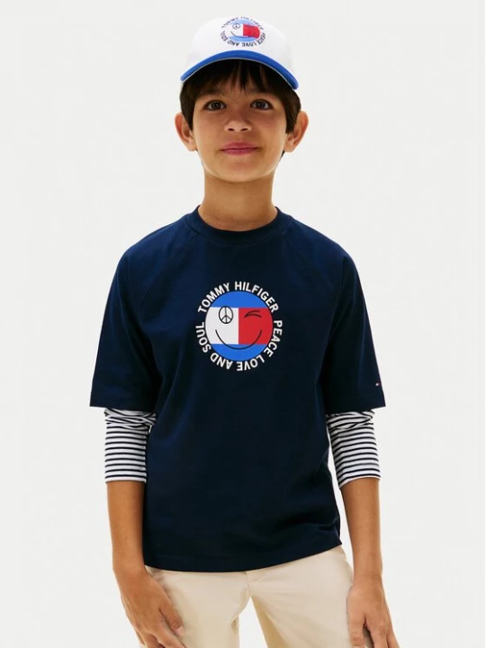 Obrázek produktu Tommy Hilfiger T-Shirt Smiley Flag KB0KB10269 Tmavomodrá Regular Fit