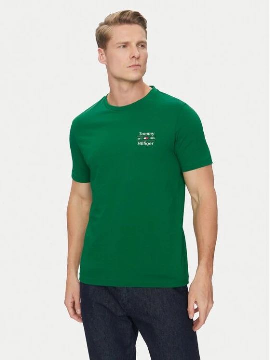 Obrázek produktu Tommy Hilfiger T-Shirt Stack MW0MW38622 Zelená Regular Fit