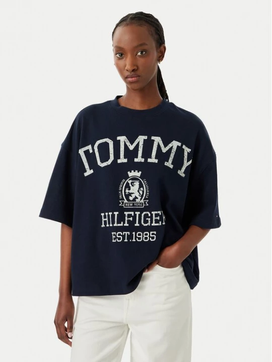 Obrázek produktu Tommy Hilfiger T-Shirt Varsity WW0WW50940 Tmavomodrá Relaxed Fit