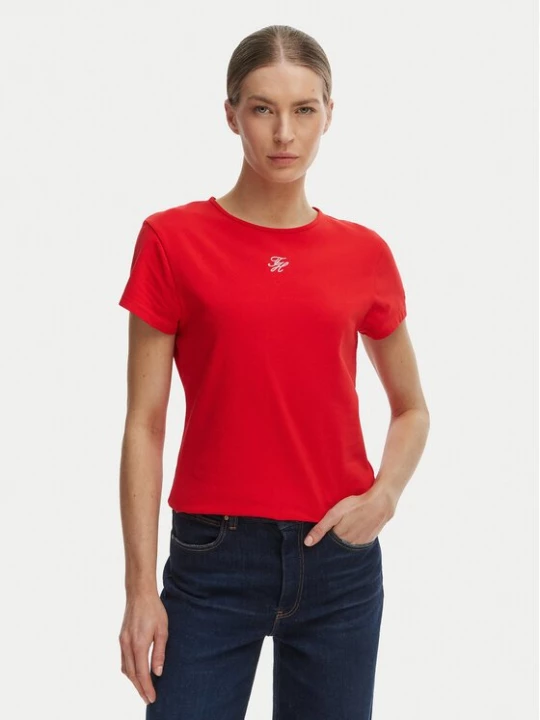 Obrázek produktu Tommy Hilfiger T-Shirt WW0WW48710 Oranžová Slim Fit