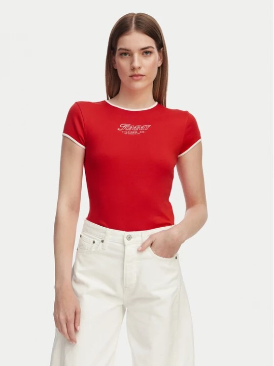 Obrázek produktu Tommy Hilfiger T-Shirt WW0WW49245 Červená Slim Fit