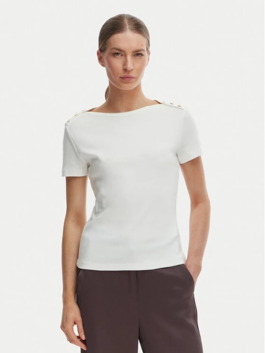 Obrázek produktu Tommy Hilfiger T-Shirt WW0WW49250 Écru Slim Fit Krémová