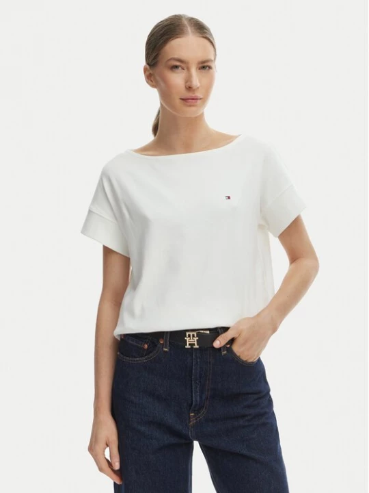 Obrázek produktu Tommy Hilfiger T-Shirt WW0WW49723 Écru Loose Fit Krémová