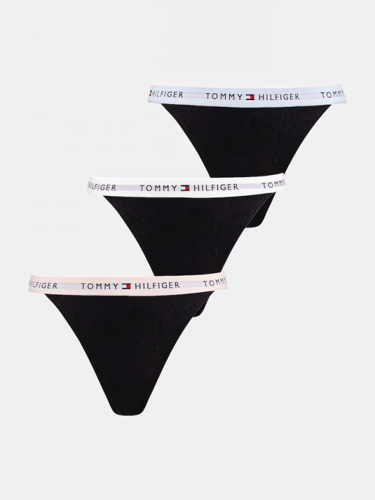 Obrázek produktu Tommy Hilfiger tanga dámské bavlněné s elastanem 3-pack černá