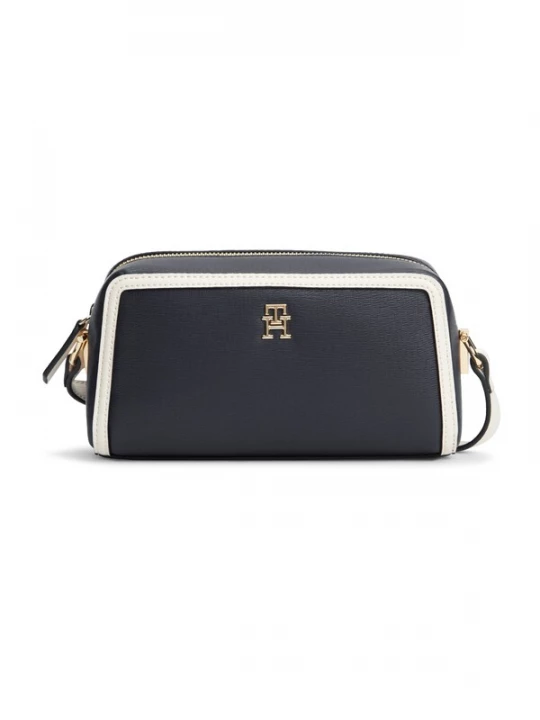 Obrázek produktu TOMMY HILFIGER Taška přes rameno 'Colour-blocked TH Monogram Camera' noční modrá / bílá