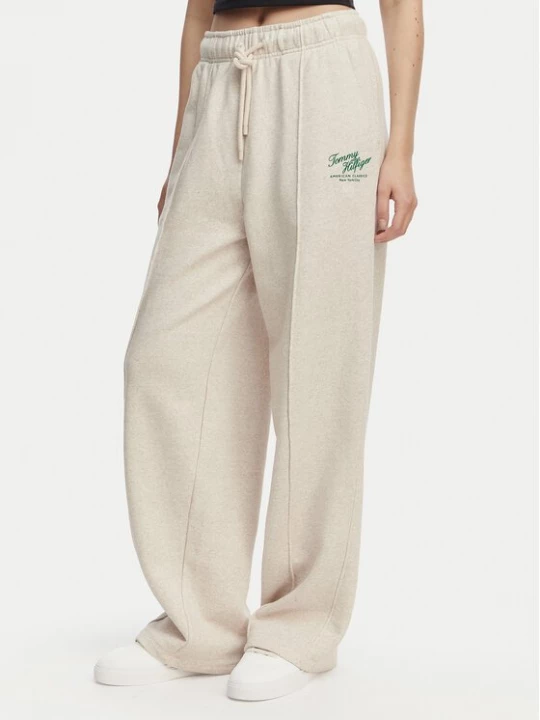 Obrázek produktu Tommy Hilfiger Teplákové kalhoty Logo Exaggerated Seam WW0WW50783 Krémová Relaxed Fit