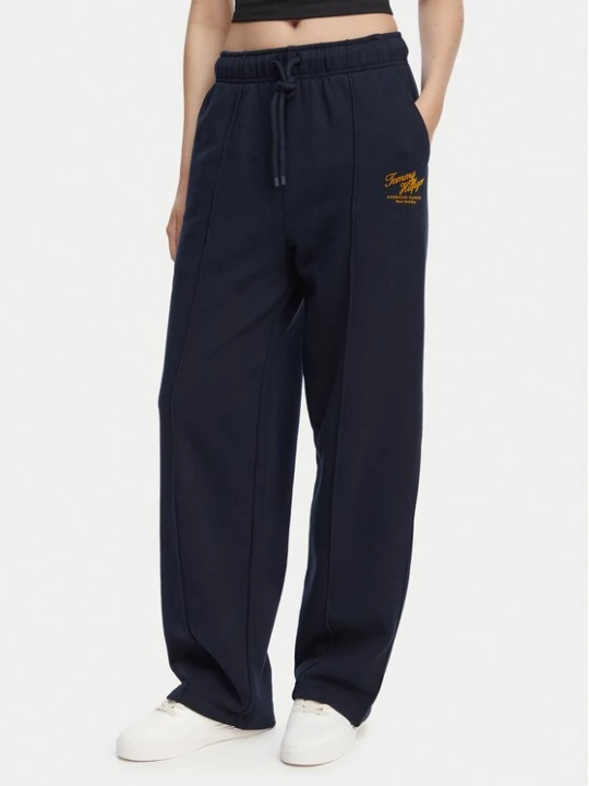 Obrázek produktu Tommy Hilfiger Teplákové kalhoty Logo Exaggerated Seam WW0WW50783 Tmavomodrá Relaxed Fit
