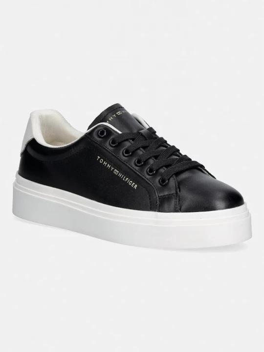 Obrázek produktu Tommy Hilfiger TH CHIC CUPSOLE PLATFORM sneakers boty dámské kožené černá