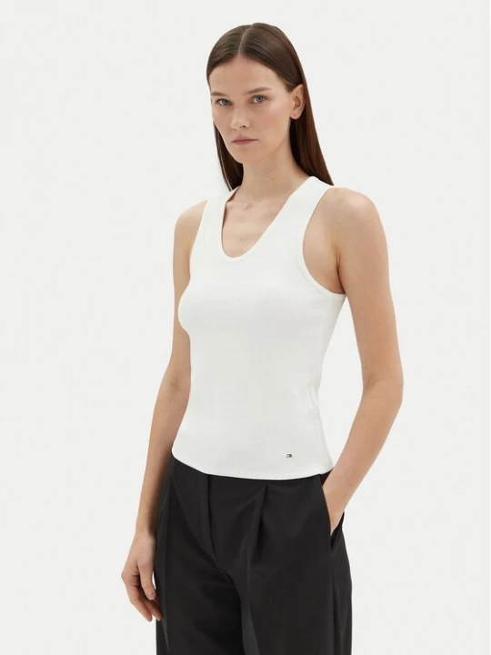 Obrázek produktu Tommy Hilfiger Top WW0WW44572 Écru Slim Fit Krémová