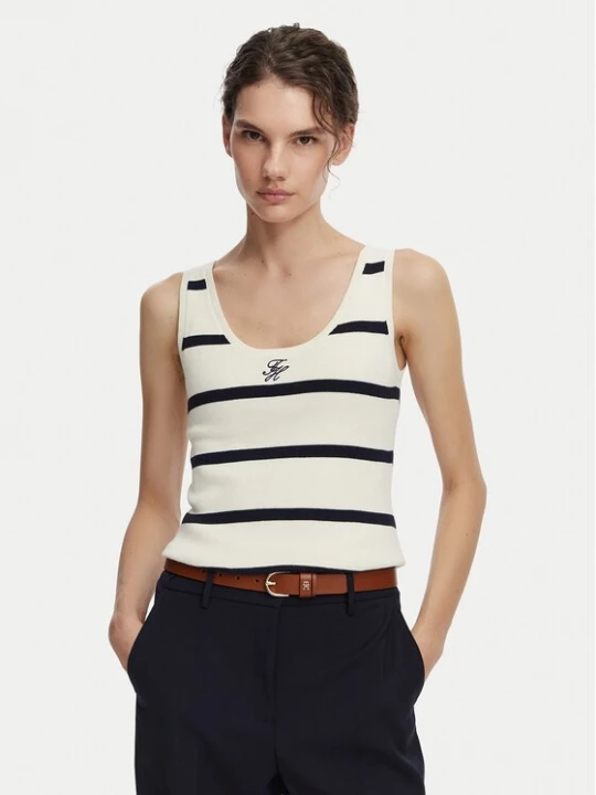 Obrázek produktu Tommy Hilfiger Top WW0WW48480 Krémová Slim Fit