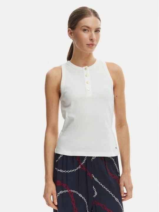 Obrázek produktu Tommy Hilfiger Top WW0WW49251 Écru Slim Fit Krémová