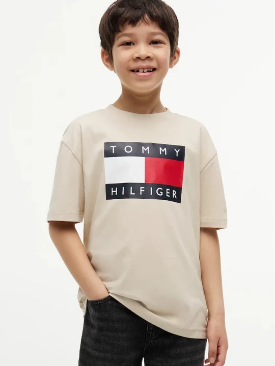 Obrázek produktu Tommy Hilfiger tričko dětské bavlněné béžová