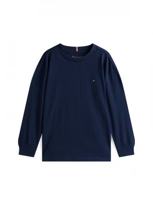 Obrázek produktu TOMMY HILFIGER Tričko 'Essential Flag Embroidery Long Sleeve' námořnická modř
