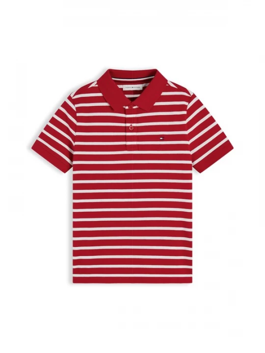 Obrázek produktu TOMMY HILFIGER Tričko 'Essential Regular Fit Flag Embroidery' jasně červená / bílá