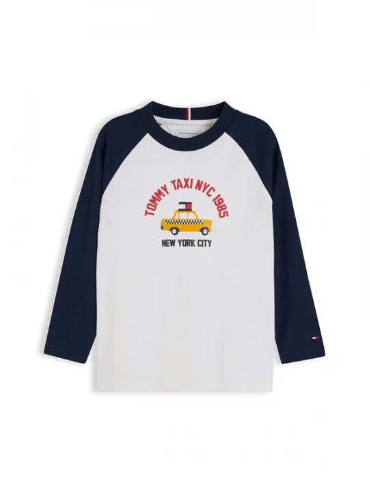 Obrázek produktu TOMMY HILFIGER Tričko marine modrá / žlutá / ohnivá červená / bílá
