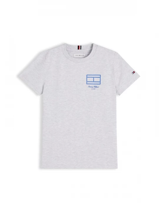 Obrázek produktu TOMMY HILFIGER Tričko 'Outline Flag Logo' modrá / šedý melír