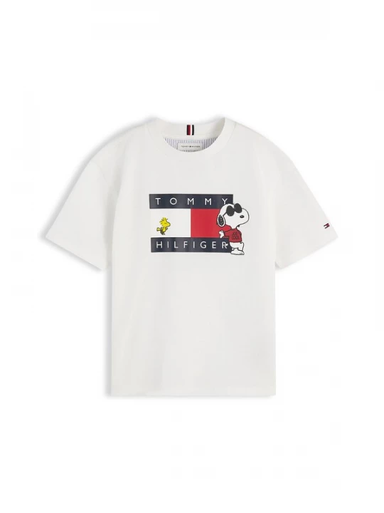 Obrázek produktu TOMMY HILFIGER Tričko 'PEANUTS' marine modrá / žlutá / ohnivá červená / bílá