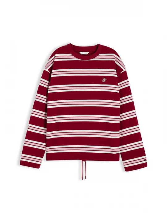 Obrázek produktu TOMMY HILFIGER Tričko pudrová / bordó / bílá