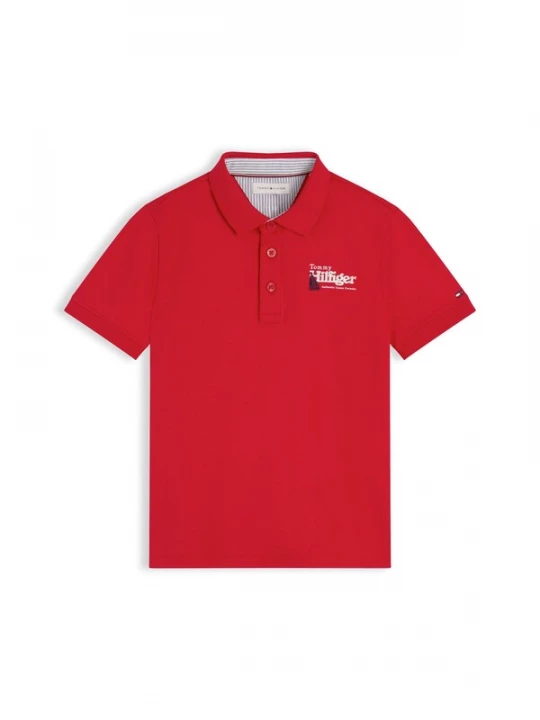 Obrázek produktu TOMMY HILFIGER Tričko 'Regular Fit Graphic Embroidery' červená / bílá