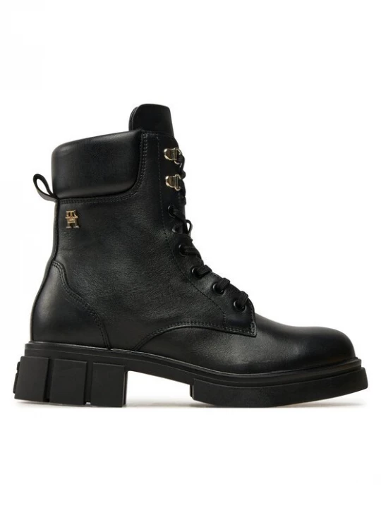 Obrázek produktu Tommy Hilfiger Turistická obuv Lace-Up Biker Leather FW0FW08167 Černá