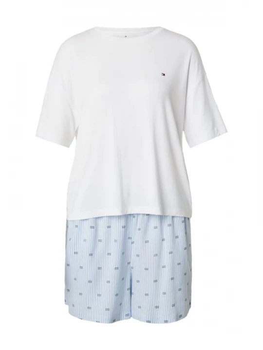 Obrázek produktu Tommy Hilfiger Underwear Pyžamo režná / světlemodrá / černá