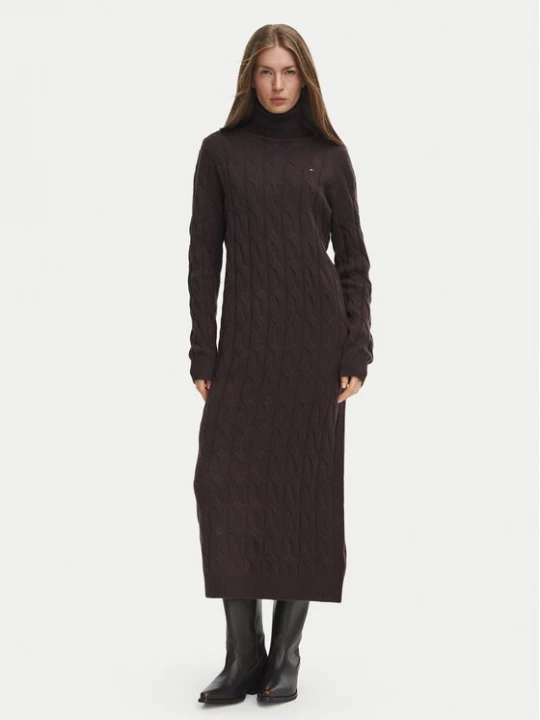 Obrázek produktu Tommy Hilfiger Úpletové šaty WW0WW46429 Tmavě hnědá Slim Fit