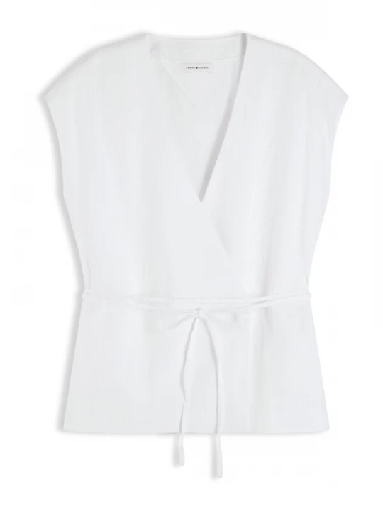 Obrázek produktu TOMMY HILFIGER Vesta k obleku 'Blend Wrap Waistcoat' bílá
