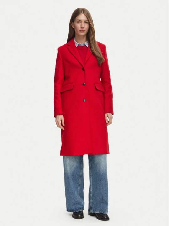 Obrázek produktu Tommy Hilfiger Vlněný kabát Classic WW0WW51106 Červená Regular Fit