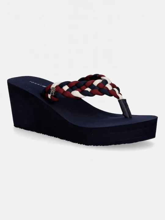 Obrázek produktu Tommy Hilfiger žabky dámské TH WEDGE BRAIDED SUMMER námořnická modř