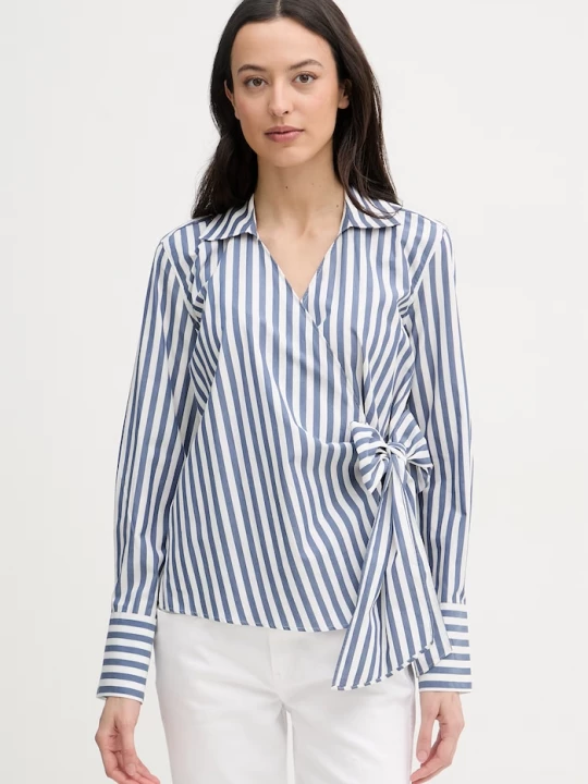 Obrázek produktu Tommy Hilfiger zavinovací halenka dámská bavlněná modrá