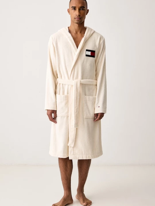 Obrázek produktu Tommy Hilfiger župan kapucí pánský bavlněný béžová