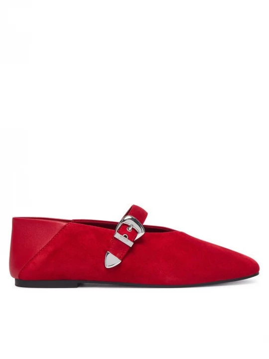 Obrázek produktu Tommy Jeans Baleríny Tjw Ballerina Suede EN0EN03067 Červená