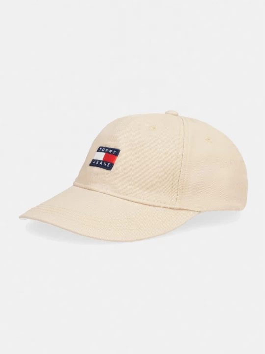 Obrázek produktu Tommy Jeans baseballová čepice pánská bavlněná béžová