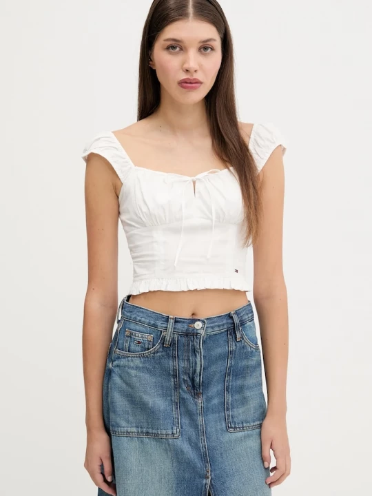 Obrázek produktu Tommy Jeans Bavlněná halenka bílá