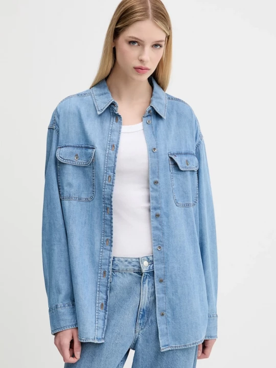 Obrázek produktu Tommy Jeans Bavlněná košile Tommy Jeans modrá