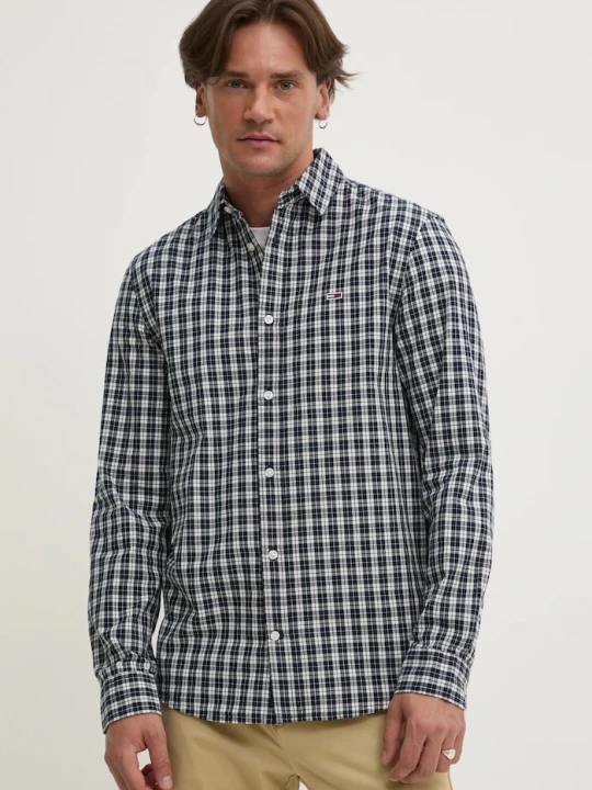 Obrázek produktu Tommy Jeans Bavlněná košile Tommy Jeans námořnická modř