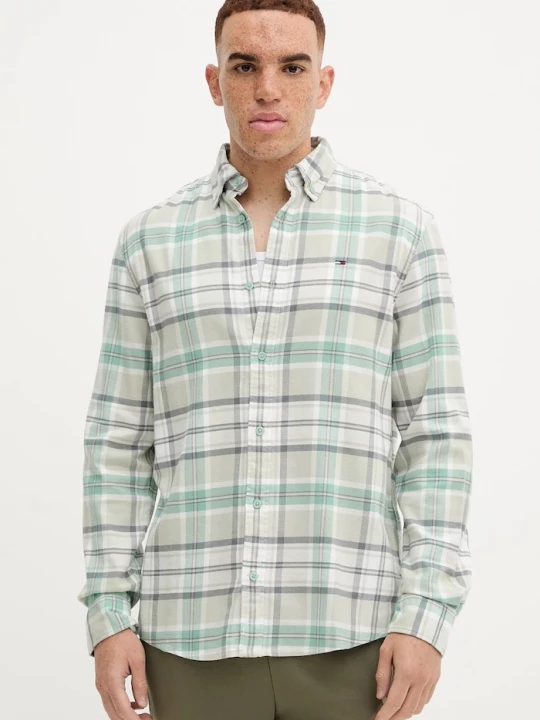 Obrázek produktu Tommy Jeans Bavlněná košile Tommy Jeans zelená