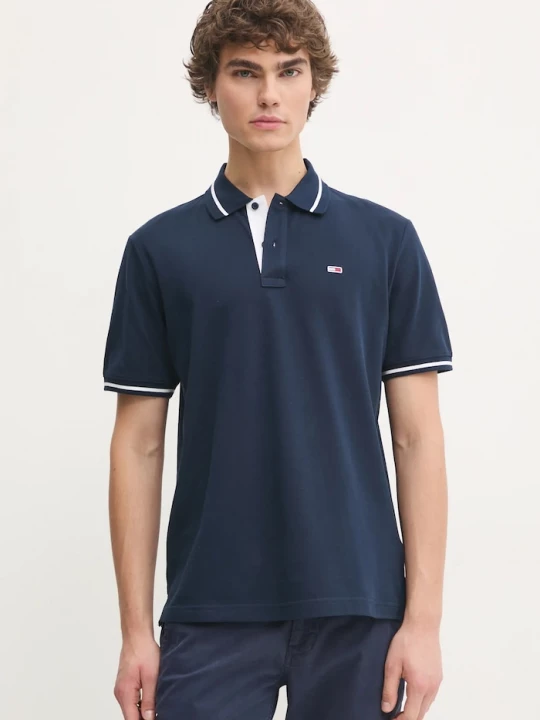Obrázek produktu Tommy Jeans Bavlněné polo tričko Tommy Jeans námořnická modř
