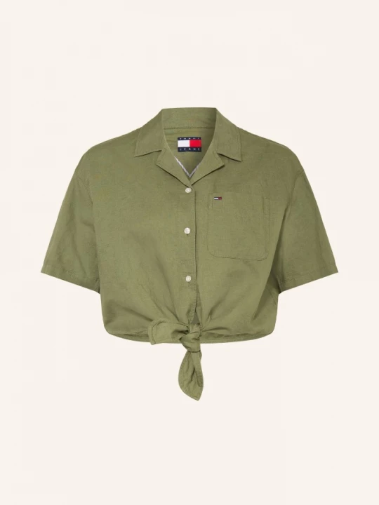 Obrázek produktu Tommy Jeans Blůza S Lnem olivová