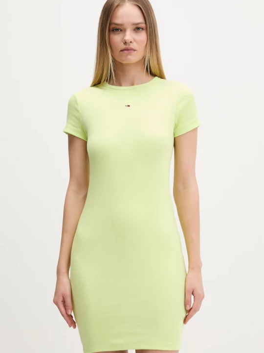 Obrázek produktu Tommy Jeans bodycon šaty bavlněné s elastanem zelená