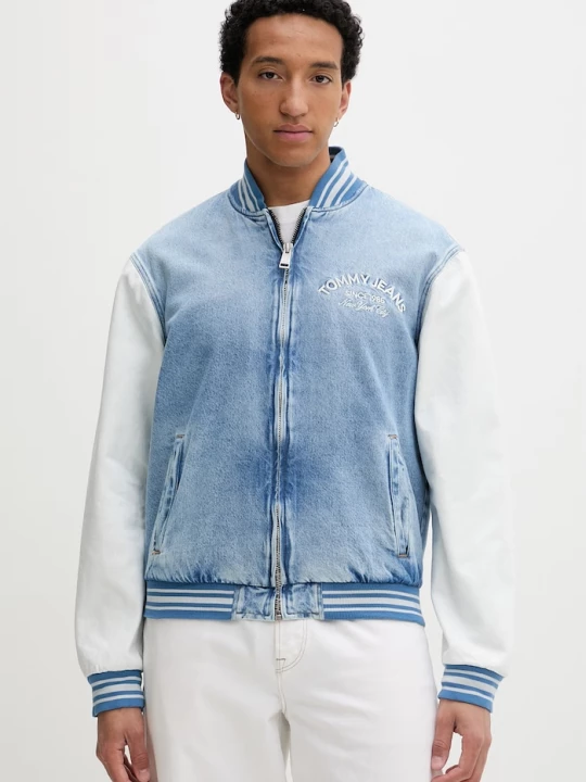 Obrázek produktu Tommy Jeans bomber pánský bavlněný modrá