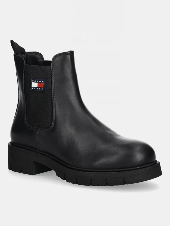 Obrázek produktu Tommy Jeans Boty s gumou TJW CHELSEA LEATHER BOOT černá