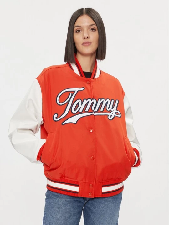 Obrázek produktu Tommy Jeans Bunda bomber Letterman DW0DW17233 Červená Relaxed Fit