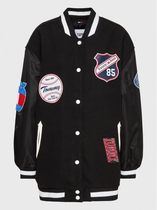 Obrázek produktu Tommy Jeans Curve Bunda bomber Letterman DW0DW15076 Černá Oversize