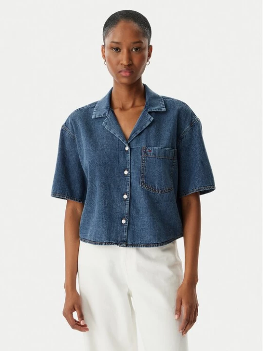 Obrázek produktu Tommy Jeans džínová košile DW0DW22216 Modrá Relaxed Fit