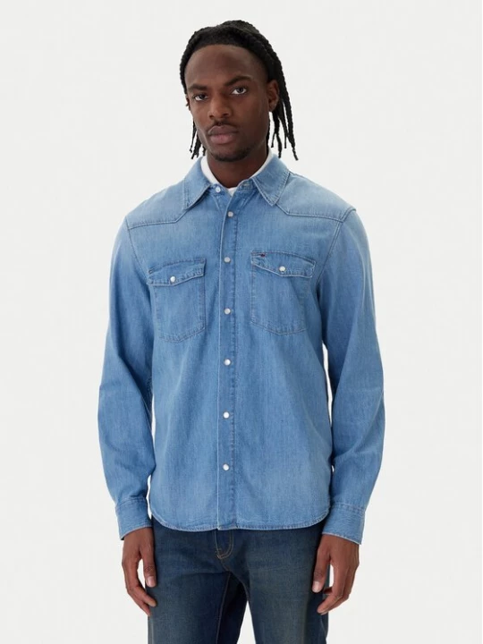 Obrázek produktu Tommy Jeans džínová košile Western DM0DM23029 Modrá Regular Fit