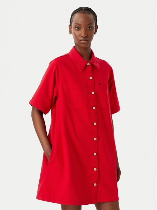 Obrázek produktu Tommy Jeans Džínové šaty DW0DW22847 Červená A-Line Fit