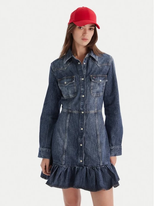 Obrázek produktu Tommy Jeans Džínové šaty Western DW0DW21635 Modrá Regular Fit