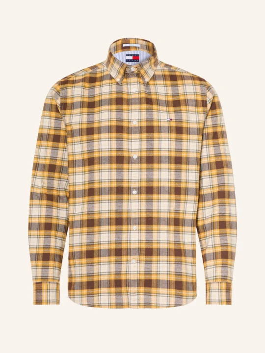 Obrázek produktu Tommy Jeans Flanelová Košile Regular Fit tmavě žlutá / tmavě hnědá / režná