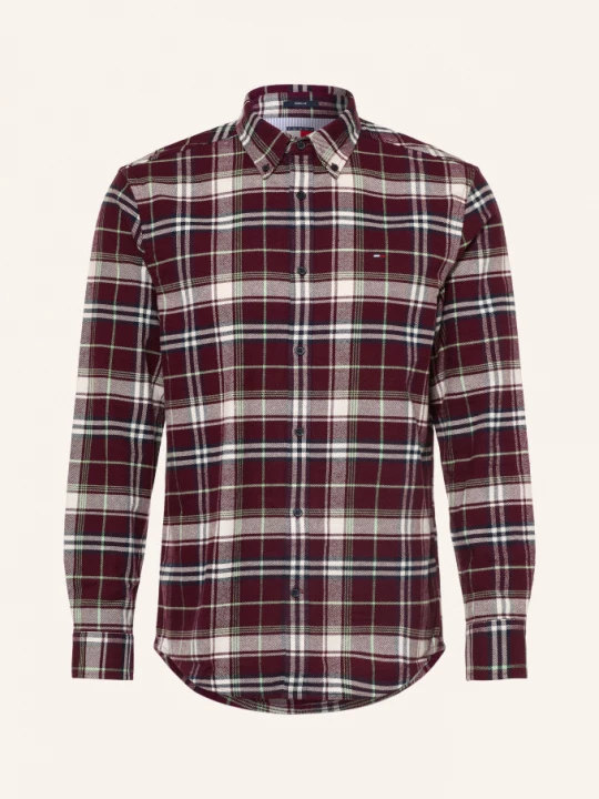 Obrázek produktu Tommy Jeans Flanelový Overshirt Comfort Fit tmavě červená / mátová / bílá